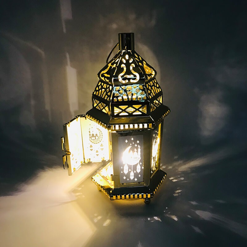 Lampe Ramadan, Lampe LED Ramadan en Bois Décorative en Forme de