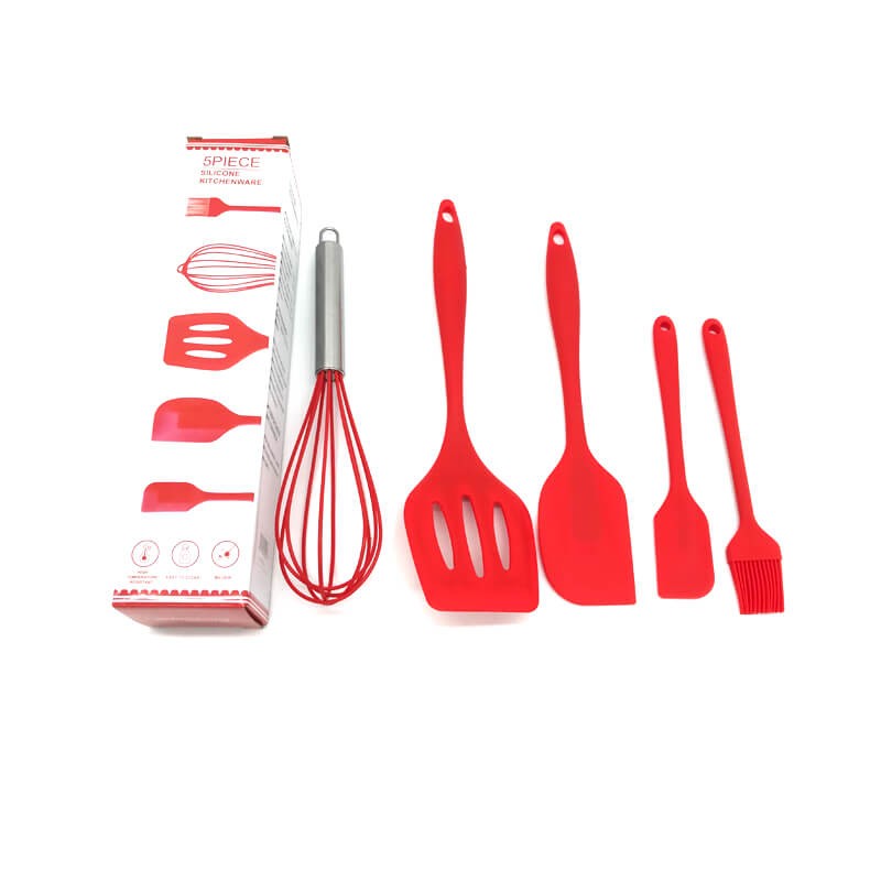 Accessoires de cuisine set de 5 spatules, manches en silicone, durable