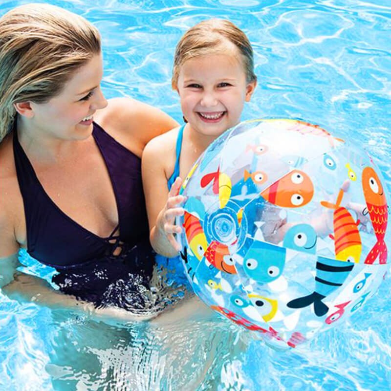 Ballon de plage gonflable Diamètre gonflable 30 cm Jouet de plage et de  piscine classique Design multicolore gonfle et se dégonfle en quelques