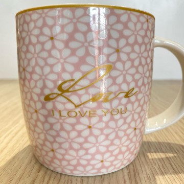 CHOPE - MUG CÉRAMIQUE  DESIGN FLEURS DECORÈ EN DORÈ -350ML- ≡ MINIMALL