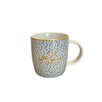 CHOPE - MUG CÉRAMIQUE  DESIGN FLEURS DECORÈ EN DORÈ -350ML- ≡ MINIMALL
