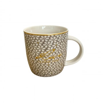 CHOPE - MUG CÉRAMIQUE  DESIGN FLEURS DECORÈ EN DORÈ -350ML- ≡ MINIMALL