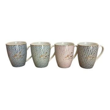 CHOPE - MUG CÉRAMIQUE DESIGN FLEURS DECORÈ EN DORÈ -350ML- ≡ MINIMALL