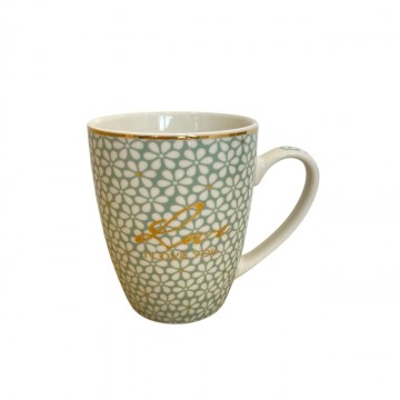 CHOPE - MUG CÉRAMIQUE DESIGN FLEURS DECORÈ EN DORÈ -350ML- ≡ MINIMALL