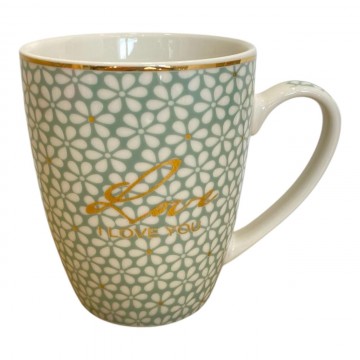 CHOPE - MUG CÉRAMIQUE DESIGN FLEURS DECORÈ EN DORÈ -350ML- ≡ MINIMALL