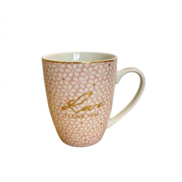 CHOPE - MUG CÉRAMIQUE DESIGN FLEURS DECORÈ EN DORÈ -350ML- ≡ MINIMALL