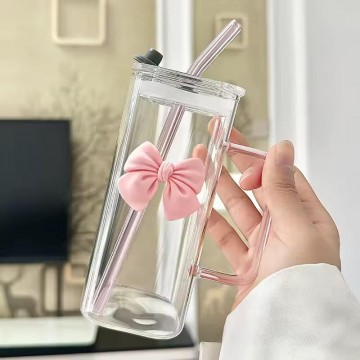 CHOPE - MUG EN VERRE AVEC COUVERCLE  ET PAILLE -400ML- ≡ MINIMALL
