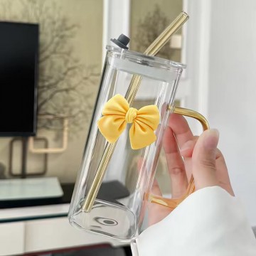 CHOPE - MUG EN VERRE AVEC COUVERCLE  ET PAILLE -400ML- ≡ MINIMALL