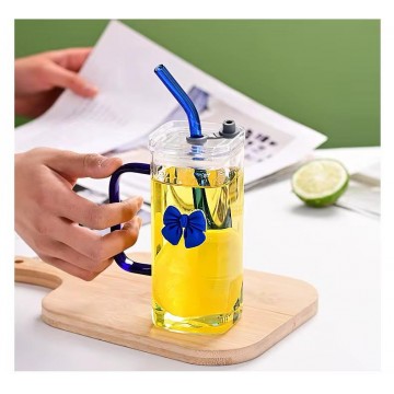 CHOPE - MUG EN VERRE AVEC COUVERCLE  ET PAILLE -400ML- ≡ MINIMALL