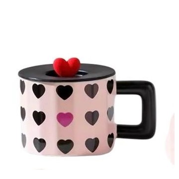CHOPE - MUG EN VERRE AVEC COUVERCLE EN SILICONE A MOTIF LOVE -450ML- ≡ MINIMALL
