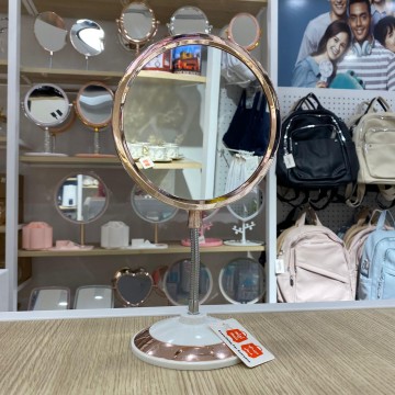 MIROIR DE TABLE DOUBLE FACE MIROIR DE BUREAU ROSÈ  POUR LE MAQUILLAGE  LÈPILLATION ET LE RASAGE ≡ MINIMALL