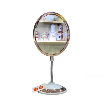 MIROIR OVALE DE TABLE DOUBLE FACE MIROIR DE BUREAU ROSÈ  POUR LE MAQUILLAGE  LÈPILLATION ET LE RASAGE ≡ MINIMALL