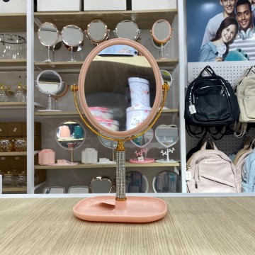 MIROIR OVALE DE TABLE DOUBLE FACE MIROIR DE BUREAU  POUR LE MAQUILLAGE  LÈPILLATION ET LE RASAGE ≡ MINIMALL