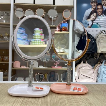 MIROIR OVALE DE TABLE DOUBLE FACE MIROIR DE BUREAU  POUR LE MAQUILLAGE  LÈPILLATION ET LE RASAGE ≡ MINIMALL