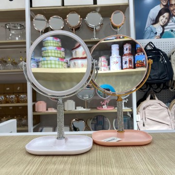 MIROIR ROND DE TABLE DOUBLE FACE MIROIR DE BUREAU  POUR LE MAQUILLAGE  LÈPILLATION ET LE RASAGE  ≡ MINIMALL