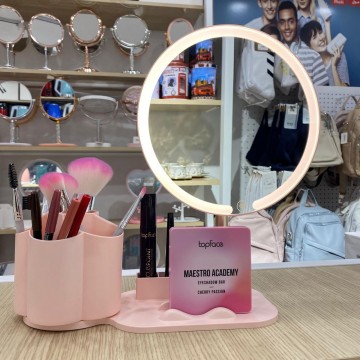 MIROIR ET PORTE DE MAQUILLAGE LED SMART TOUCHE RÈEGLABLE  3 COULEURS DE LUMIÈRE HD AVEC USB ≡ MINIMALL