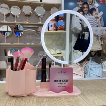 MIROIR ET PORTE DE MAQUILLAGE LED SMART TOUCHE RÈEGLABLE  3 COULEURS DE LUMIÈRE HD AVEC USB ≡ MINIMALL