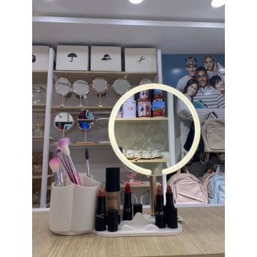 MIROIR ET PORTE DE MAQUILLAGE LED SMART TOUCHE RÈEGLABLE  3 COULEURS DE LUMIÈRE HD AVEC USB ≡ MINIMALL