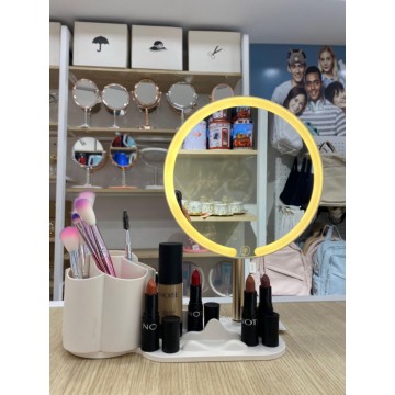 MIROIR ET PORTE DE MAQUILLAGE LED SMART TOUCHE RÈEGLABLE  3 COULEURS DE LUMIÈRE HD AVEC USB ≡ MINIMALL