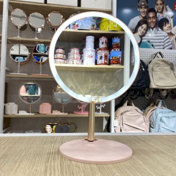 MIROIR ROND DE MAQUILLAGE LED SMART TOUCHE RÈGLABLE 3 COULEURS DE LUMIÈRE   HD AVEC USB3 COULEURS ≡ MINIMALL