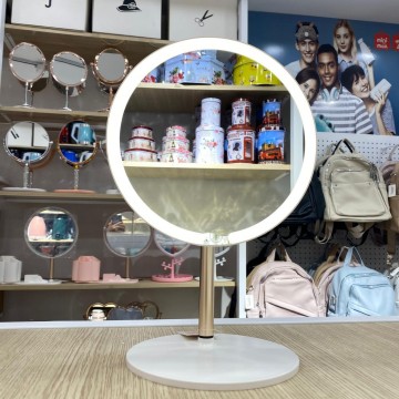 MIROIR ROND DE MAQUILLAGE LED SMART TOUCHE RÈGLABLE 3 COULEURS DE LUMIÈRE   HD AVEC USB3 COULEURS ≡ MINIMALL