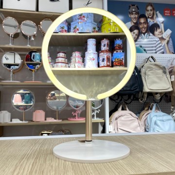 MIROIR ROND DE MAQUILLAGE LED SMART TOUCHE RÈGLABLE 3 COULEURS DE LUMIÈRE   HD AVEC USB3 COULEURS ≡ MINIMALL