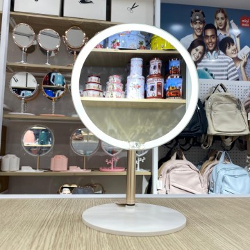 MIROIR ROND DE MAQUILLAGE LED SMART TOUCHE RÈGLABLE 3 COULEURS DE LUMIÈRE   HD AVEC USB3 COULEURS ≡ MINIMALL