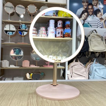 MIROIR ROND DE MAQUILLAGE LED SMART TOUCHE RÈGLABLE 3 COULEURS DE LUMIÈRE   HD AVEC USB3 COULEURS ≡ MINIMALL