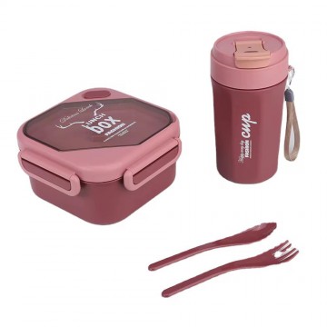 SET LUNCH BOX A COMPARTIMENT ET BOUTEILLE ALIMENTAIRE EN PVC ≡ MINIMALL
