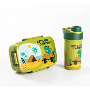 SET LUNCH BOX A COMPARTIMENT ET BOUTEILLE ALIMENTAIRE EN PVC ≡ MINIMALL