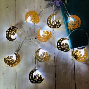 GUIRLANDE LUMINEUSE LED EN METAL E POUR DECORATION DE RAMADAN ET DE L'AID -3M- 10 LAMPES ≡ MINIMALL