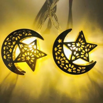 GUIRLANDE LUMINEUSE LED EN METAL E POUR DECORATION DE RAMADAN ET DE L'AID -3M- 10 LAMPES ≡ MINIMALL