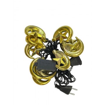 GUIRLANDE LUMINEUSE LED EN PLASTIQUE POUR DECORATION DE RAMADAN ET DE L'AID -3M- 10 LAMPES JAUNES ≡ MINIMALL