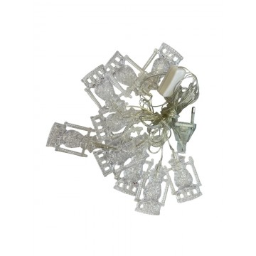 GUIRLANDE LUMINEUSE LED EN PLASTIQUE POUR DECORATION DE RAMADAN ET DE L'AID -3M- 10 LAMPES- LANTERNES TRANSPARENTES ≡ MINIMALL