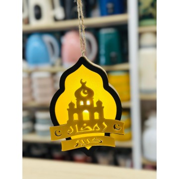 DECORATION  SUSPENDUE AVEC ANIMATION LUMINEUSE POUR RAMADANE EN BOIS ≡ MINIMALL