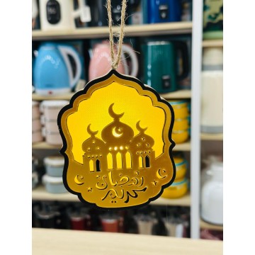 DECORATION  SUSPENDUE AVEC ANIMATION LUMINEUSE POUR RAMADANE EN BOIS ≡ MINIMALL