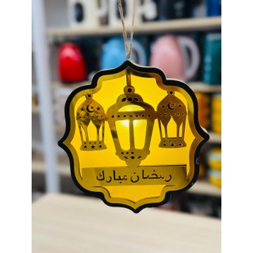 DECORATION  SUSPENDUE AVEC ANIMATION LUMINEUSE POUR RAMADANE EN BOIS ≡ MINIMALL