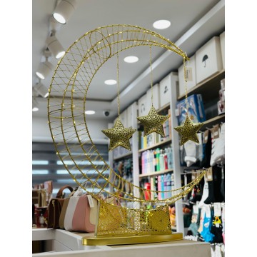 DECORATION RAMADHAN AVEC ANIMATION LUMINEUSE- CROISSANT AVEC DES ETOILES- ≡ MINIMALL