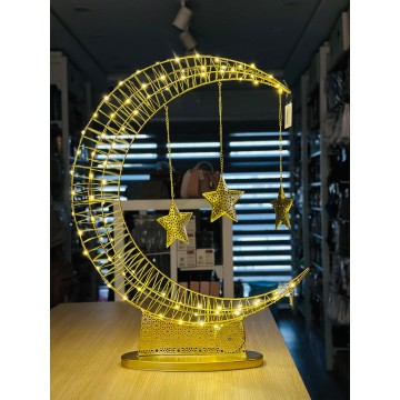 DECORATION RAMADHAN AVEC ANIMATION LUMINEUSE- CROISSANT AVEC DES ETOILES- ≡ MINIMALL