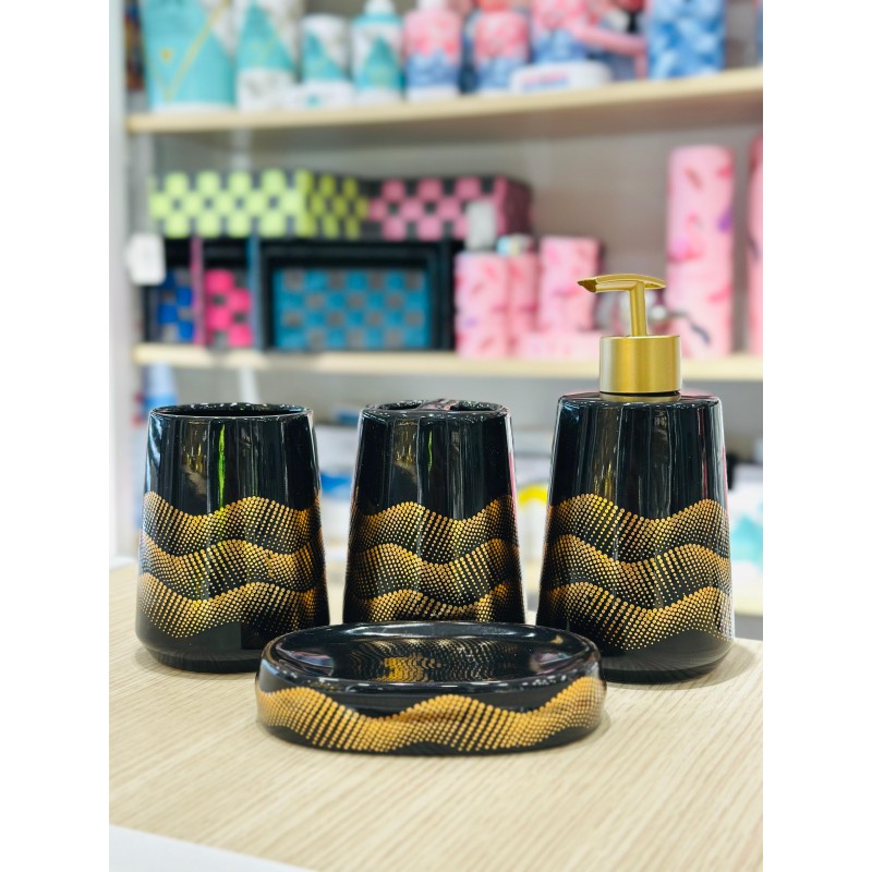SET ACCESSOIRES DE SALLE DE BAIN 4 PIECES EN CERAMIQUE ≡ MINIMAL