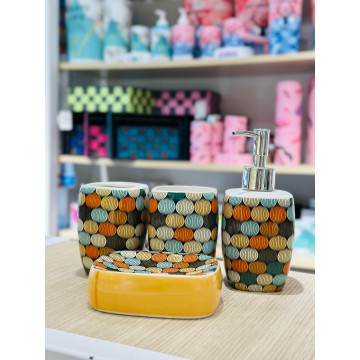 SET ACCESSOIRES DE SALLE DE BAIN 4 PIECES EN CERAMIQUE ≡ MINIMAL