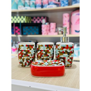 SET ACCESSOIRES DE SALLE DE BAIN 4 PIECES EN CERAMIQUE ≡ MINIMAL