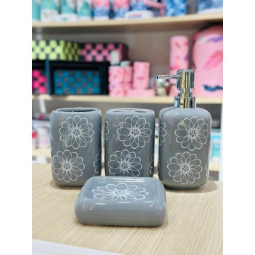 SET ACCESSOIRES DE SALLE DE BAIN 4 PIECES EN CERAMIQUE ≡ MINIMAL