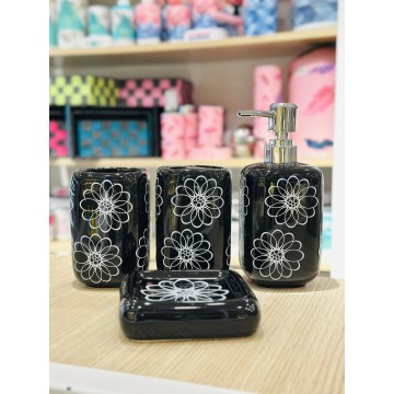 SET ACCESSOIRES DE SALLE DE BAIN 4 PIECES EN CERAMIQUE ≡ MINIMAL