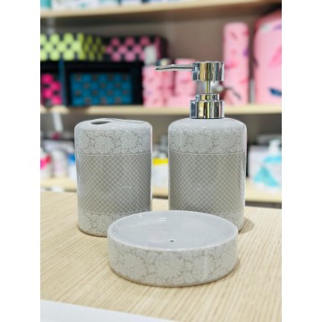 SET ACCESSOIRES DE SALLE DE BAIN 3 PIECES EN CERAMIQUE ≡ MINIMAL