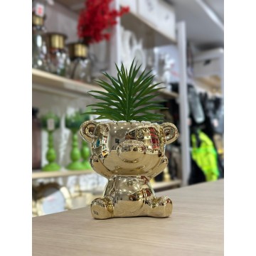 PLANTE DECORATIVE EN CERAMIQUE EN FORME DE OURS 17CM ≡ MINIMALL
