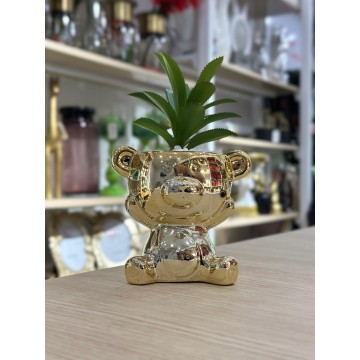PLANTE DECORATIVE EN CERAMIQUE EN FORME D'OURS 17CM ≡ MINIMALL