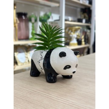 PLANTE DECORATIVE EN CERAMIQUE EN FORME DE PANDA 13CM ≡ MINIMALL