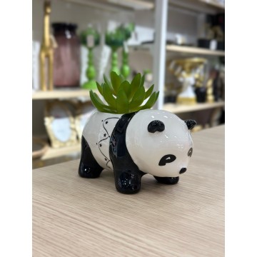PLANTE DECORATIVE EN CERAMIQUE EN FORME DE PANDA 13CM ≡ MINIMALL