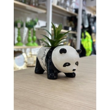 PLANTE DECORATIVE EN CERAMIQUE EN FORME DE PANDA 13CM ≡ MINIMALL